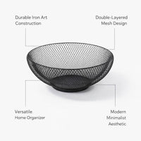 Nordic Iron Wire Fruit Basket for Kitchen Counter Storage, Metal Bowls for Living Room Table, Lotus Leaf Vegetable Holder