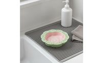 Flower Edge Cat Dish Anti-Tip Design Raised Ceramic Cat Bowl Easy to Clean High Foot Pet Bowl