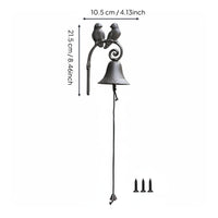 Rustic Dinner Bell Entry Chime Hand Operated Vintage Wall Residence Bell Decoration for Patio, Front Door