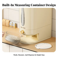 Moisture-Proof Rice Dispenser Large Capacity Push Button Rice Bin Space-Saving for Countertop