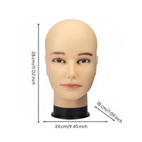 Bald Male Mannequin Head Realistic Male Mannequin Head Skin-Tone for Salons, Studios