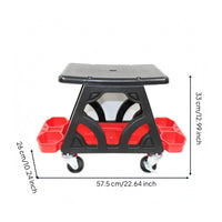 Car Polishing Stool Swivel Casters Rolling Utility Seat Steel