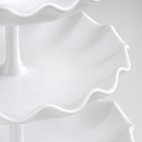 Tiered Cake Stand, Serving Stand with Platters, High Tea Stand, Pre-Assembled Resin for Dessert Display, White