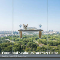No-Drill Installation Suction Cup Window Perch Transparent Capsule View Feline Furniture Space Saving Feline Activity Center Includes Scratching Surface for Felines, Panes, Indoors, Living Room, Bedroom