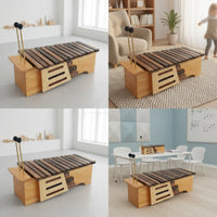 Wood Xylophone with Mallets Tuned Xylophone with Mallets Educational Percussion Instrument for Students, Kids, Classroom, Home Practice