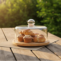 Cake Stand with Glass Dome Elegant Design Dome Lid Cake Stand Footed Dessert Pedestal Versatile Servingware Multifunctional