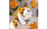 Stuffed Bulldog Soft Bulldog Plushie Dog Stuffed Fuzzy Stuffed Dog Standing for Children, Bedtime, Nursery