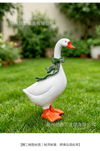 Resin Goose Christmas Decoration for Porch and Garden