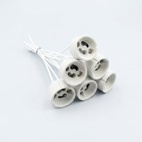 GU10 Lamp Holder with Ceramic Base for Halogen Bulbs, High Temperature Resistant Ceramic Socket for DIY Lighting