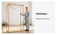 Square Wedding Arch Stable Structure Square Flower Arch Reusable Metal Backdrop Frame for Florists