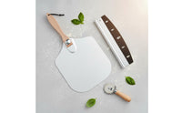 2 Pieces Aluminum Pizza with rocking Knife Wooden Handle Cooking Tools Easy Storage for Kitchen, Barbecue
