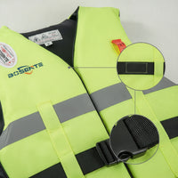 Safety Life Jacket with Whistle High-Visibility Life Vest with Whistle Reflective Foam Flotation Vest Sleeveless for Boaters, Anglers, Boating, Fishing, Emergency Preparedness