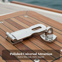 316 Stainless Steel Safety Hasp Saltwater Grade Hasp Latch Security Hardware Rustproof Mirror Polished Finish