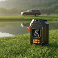 Portable Air Pump with Digital Display Multipurpose Handheld Inflator with Flexible Hose Wired for Camping, Beach
