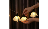 Warm Glow Ghost Lights with Witch Hats Indoor Ghost String Lights Festive Hanging Witch Hat Light Decor Spooky for Window Display, Photo Backdrop