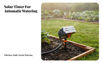 Adjustable Spray Range Solar Powered Sprinkler Easy Installation Automatic Irrigation Timer Built-in Lithium Battery for Outdoor, Greenhouse