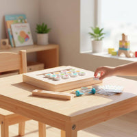 Brain Development Color and Shape Matching Game Early Education Wooden Slide Brain Teaser for Preschoolers, Kids, Kindergarten, Classroom