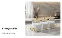 Luxury Design Seasoning Container Set Airtight Seal Condiment Jar Set Easy to Clean for Dining Table
