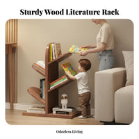 Accessible-Design Shelving Tree-Shaped Bookshelf Space-Saving Tree-Shaped Shelf Sturdy and Stable Bookcase Multifunctional for Children, Students, Book Lovers, Living Room, Bedroom, Small Areas