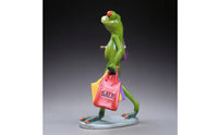 Frog Figurine with Shopping Bags Funny Animal Collectible Lively Statue for Shelf