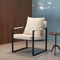 Modern Single Sofa Chair Stable Support Metal Frame Armchair Ergonomic Design