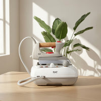 Corded Steam Station Iron with Cork Handle Tabletop Iron with Separate Base Unit Compact for Homeowners, Laundry Room, Home