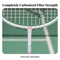 2 Pieces Full Carbon Badminton Racket Extremely Lightweight Carbon Fiber Badminton Racket High Tension for Advanced Athletes, Adults, Indoor, Exercise