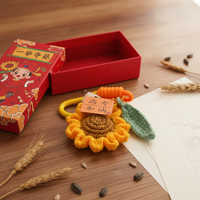 Sunflower Knitted Keychain Pendant for Graduation & Exam Motivation