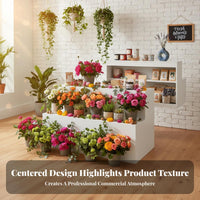 Multi-Tier Display Shelf Versatile Step Display Rack Organized Presentation Three-Level Product Rack for Retailers, Boutique, Temporary Shops