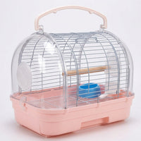 Portable Bird Cage with Handle, Hard-Sided Outdoor Bird Carrier for Small Parrot Travel, Small Bird Cage with Removable Tray for Easy Cleaning