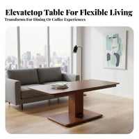 2-in-1 Function elevatingTop Coffee-to-Dining Table Height-Adjustable Expandable elevatingTop Coffee Table Space-Saving adaptable Furniture Modern Design for Apartment Dwellers, Home Office Users, homeowners, Living Room