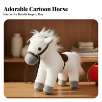 Soft Horse Toy Great Gift Standing Horse Soft Ie Horse Soft Toy PP Cotton Filling Stuffed Horse Doll Pretend Play for Home Decor