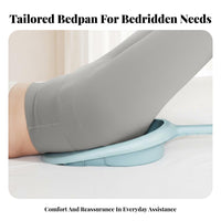 gender-neutral Design Bedside Potty with container Easy to Clean Bedpan with Lid Padded Seat Patient Commode Ergonomic Shape for Bedridden Patients, Postpartum Woindividuals, Disabled grown-ups, in Bed, Postmedical Recovery, Hospital, Bedroom