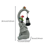Elephant Statue with Lantern Outdoor Elephant Figurine with Lantern Lawn Decoration Decorative Sculpture Whimsical for Gardeners