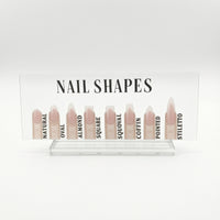 Nail Shape Display Sign Acrylic Sign with Base Transparent for Reception Desks