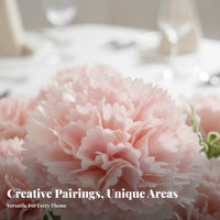 Fake Carnation Bunch Long Artificial Carnation Bouquet Low Maintenance House Decoration for Decorators, DIY Enthusiasts, Hotel, Wedding, Party