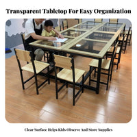 Kindergarten Drawing Table Easy to Easy-Maintenance children's Table and Chair Set Scratch Resistant children's Storage Art Desk for Students