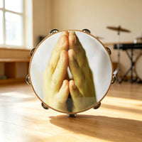 Hand-Held Tambourine Water-Resistant Tambourine Lightweight Hand Drum for Beginners, Home Play