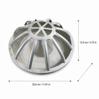 Chicken Feeder, 30cm Round Plastic Chicken Feeder, Anti-Tilt Feeder for Poultry, Gray
