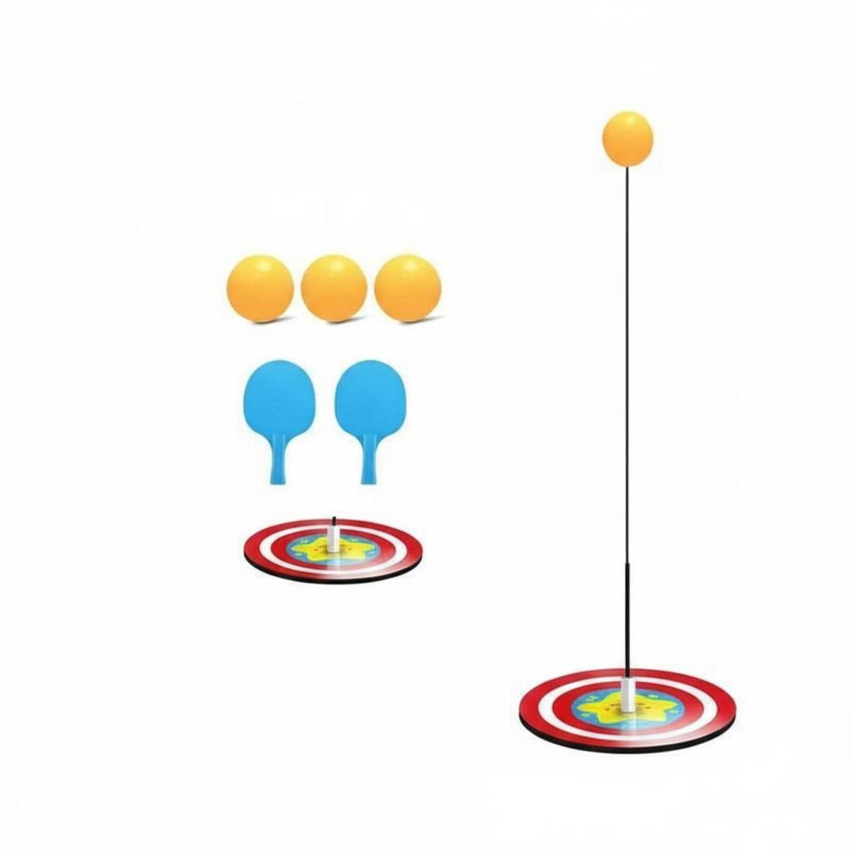 Adjustable Height Table Tennis Rebound Practice Device Parent-Child Interaction Table Tennis Pong Practice Device Portable for Children