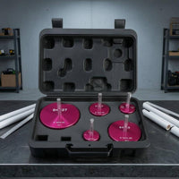 5 Pieces Fitted Compartments PVC Pipe Reamer Kit Printed Size Markings Pipe Reamer Heads Metal Plumbing Tool Hinged Lid