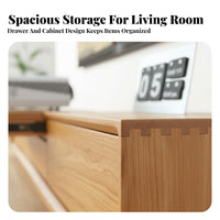 TV Cabinet Minimalist Design TV Cabinet with Display Screen Shelf Solid Wood Construction Entertainment Center for Home Theater Enthusiasts