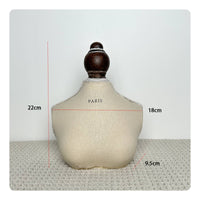 Linen Textile Necklace Display Bust Wooden Base Necklace Bust Stand Sturdy Handmade for Shop Owners, Showroom