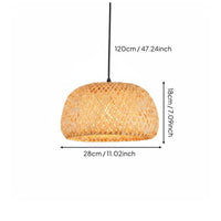 Japanese Style Bamboo Chandelier Southeast Asian Design Woven Bamboo Lampshade LED Bulb Included Indoor Lighting for Restaurant