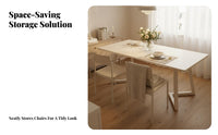 Modern Minimalist Design Rectangular Table and Chair Set Light Luxury Aesthetic 5-Piece Table and Chair Set scuffResistant surface Dining Room Furniture Sturdy Construction for Families, Homeowners, Students, Small Apartments, Kitchen, breakfast area