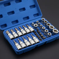 34 Pieces Ratchet Socket Tool Set Socket Tool Set with Case Knurled for Home Handymen, Vehicle Maintenance, Workshop, Home Repair