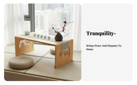 Traditional Chinese design Foldable Leg Low Desk Space-Saving Foldable Lap Tray Multi-Purpose Floor Table Multipurpose for Apartment Dwellers, Remote Workers, Bay opening, Bedroom, Living Room, Home Office