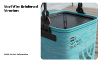 Foldable Fishing Pail Lightweight Foldable Fishing Pail Portable Breathing Container Long-Lasting Portable Water Pail Mesh Lid