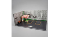 1:64 Street Building Model PVC Board Street-Corner Model Cherry Blossom Miniature City Layout