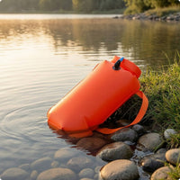 High-Visibility Waterproof Dry Bag Buoy Easy to Inflate Swim Buoy with Waist Belt Adjustable Tow Buoy Lightweight for Open Water Swimmers, Pool Training